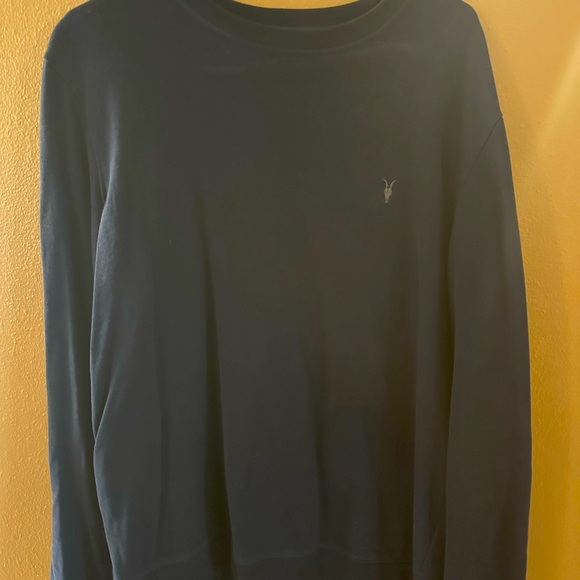 All Saints Ramskull Crewneck Sweatshirt - XL Navy Blue EUC - Picture 1 of 3